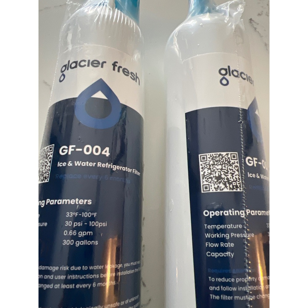 Glacier Fresh GF-004 Ice and Water Refrigerator Filter‎ 2 Pack Replacement